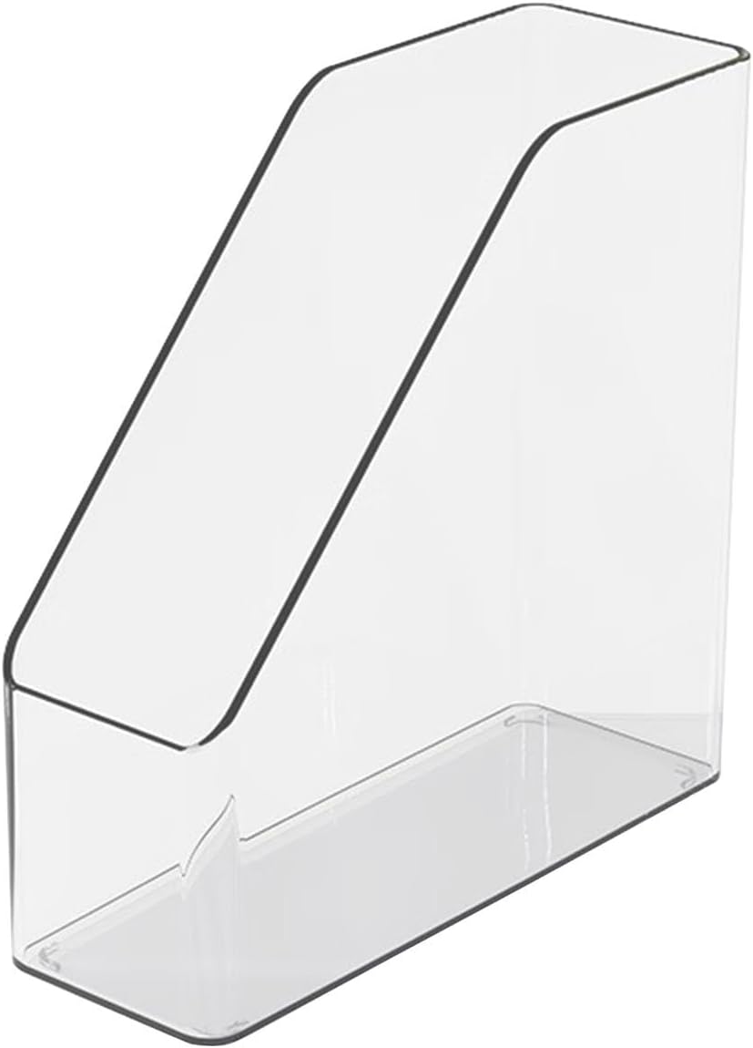 Vertical Magazine File Holder, Clear File Organizer Desk Organizer and Storage Bins Holding for Magazines, Binders, Notebooks, Envelopes, Plastic Office Organization and Storage for Desk