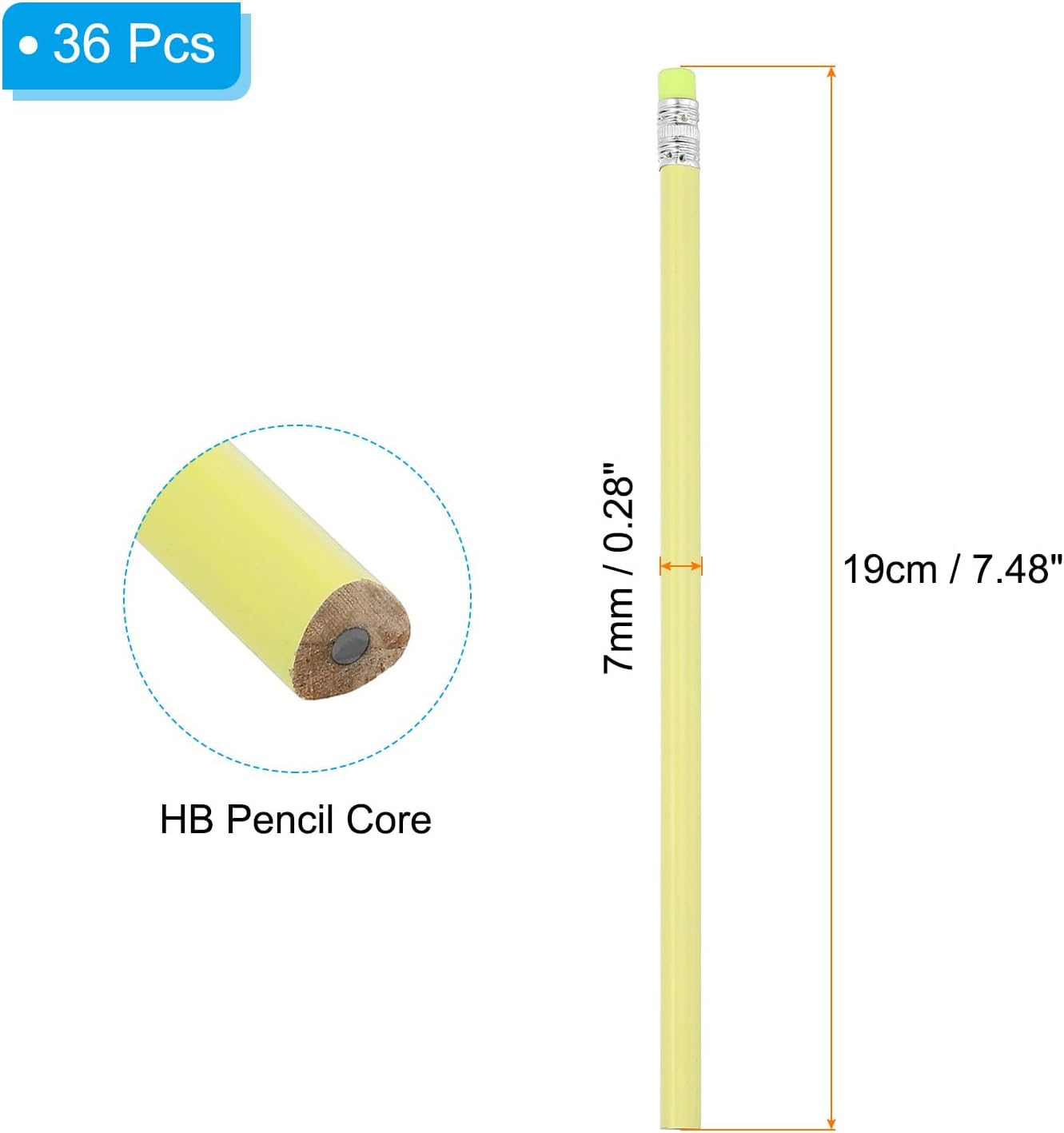 PATIKIL Round Pencils, 36 Pack Triangle HB Graphite Pencil Woodcase Wooden Pencils with Eraser for Classroom Office Writing Drawing Supplies, Green