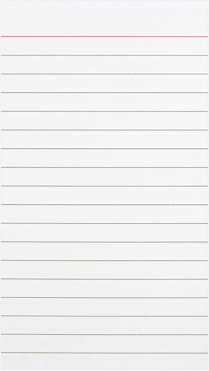 Okuna Outpost 300 Pack Vertically Ruled Index Cards - Lined Paper Vertical NoteCards - Portrait Style (3 x 5 In)