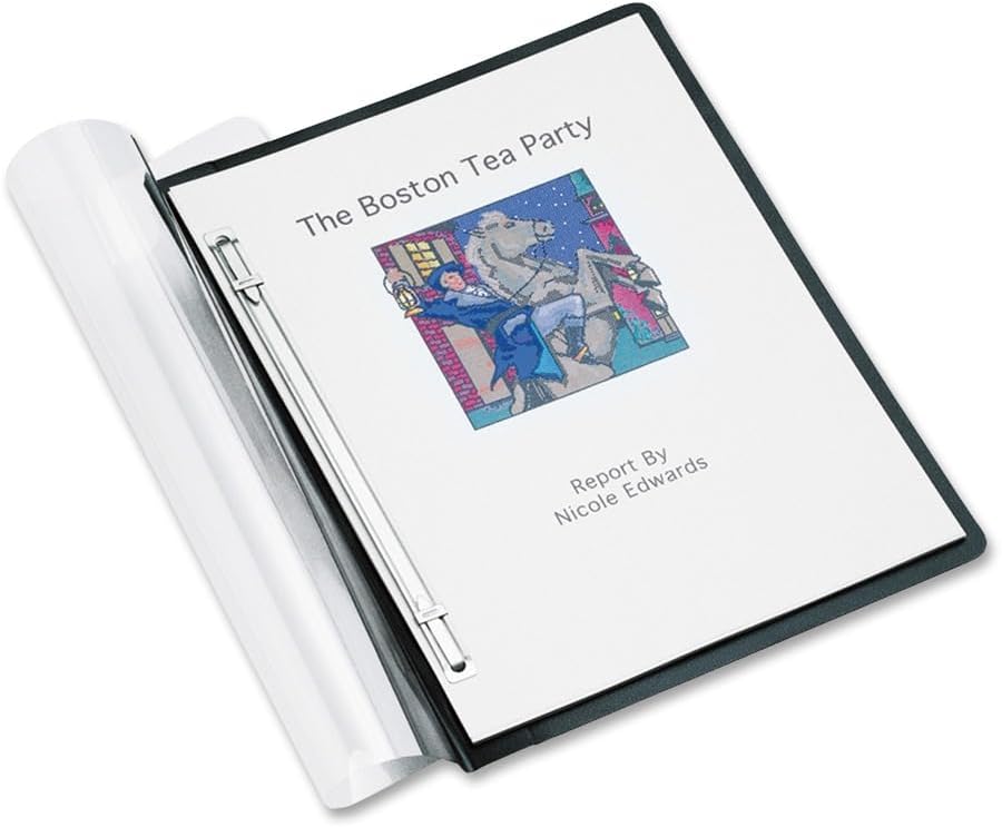 ACCO Frosted Front Report Covers, Frosted Clear, Black (A7036251)