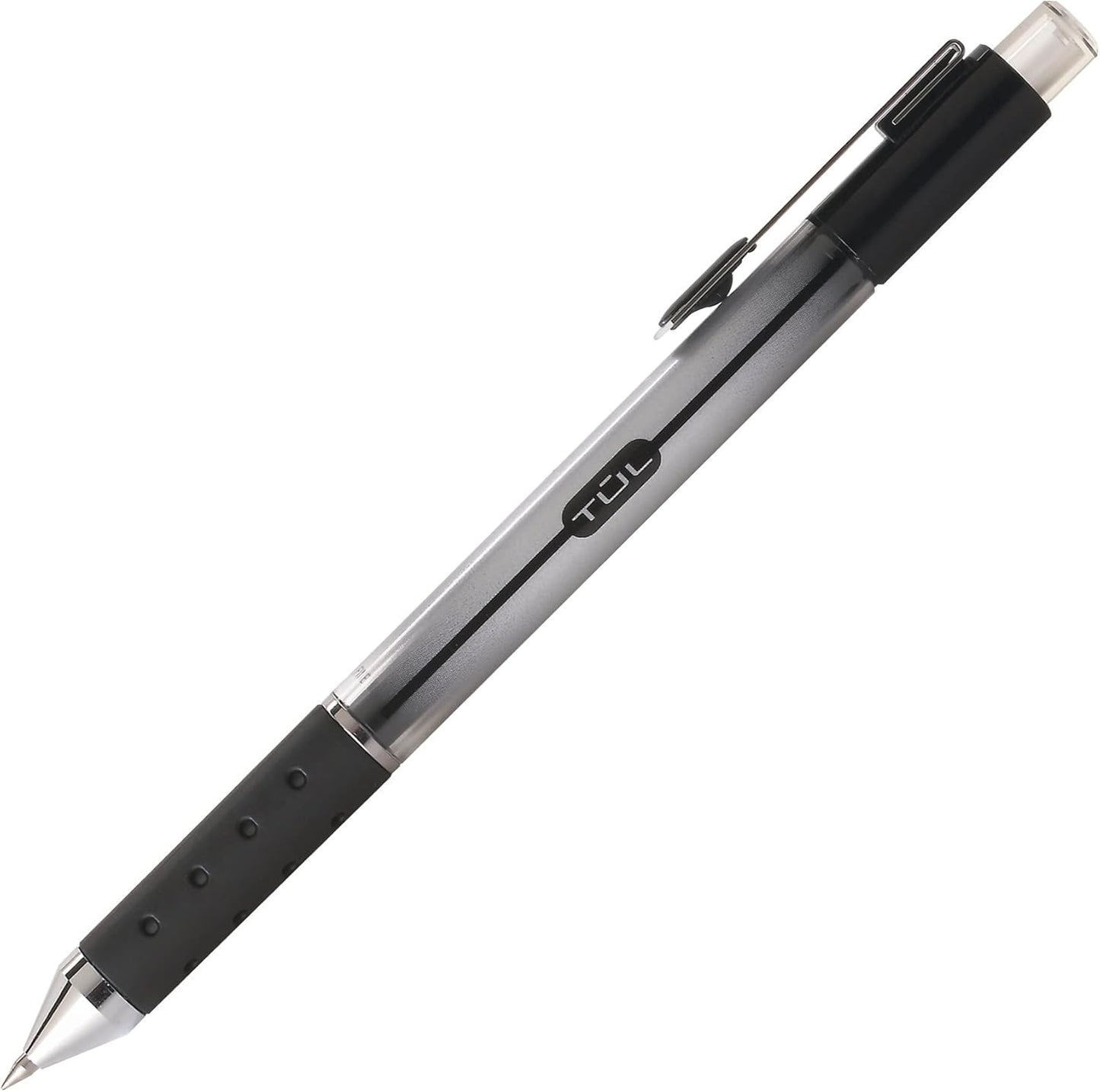 TUL Gel Pens, Retractable, Medium Point, 0.7 mm, Gray Barrel, Black Ink, Pack Of 12