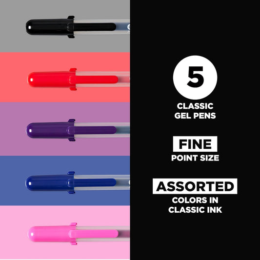 SAKURA Gelly Roll Classic, Fine Pt, Black, 6 Count