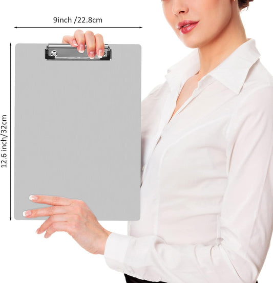 Epakh 8 Pieces Clipboard Bulks Metal Clipboard Aluminum Office Low Profile Clip Standard A4 Letter Size Metal Clip Board, Size 12.5 x 9 Inch