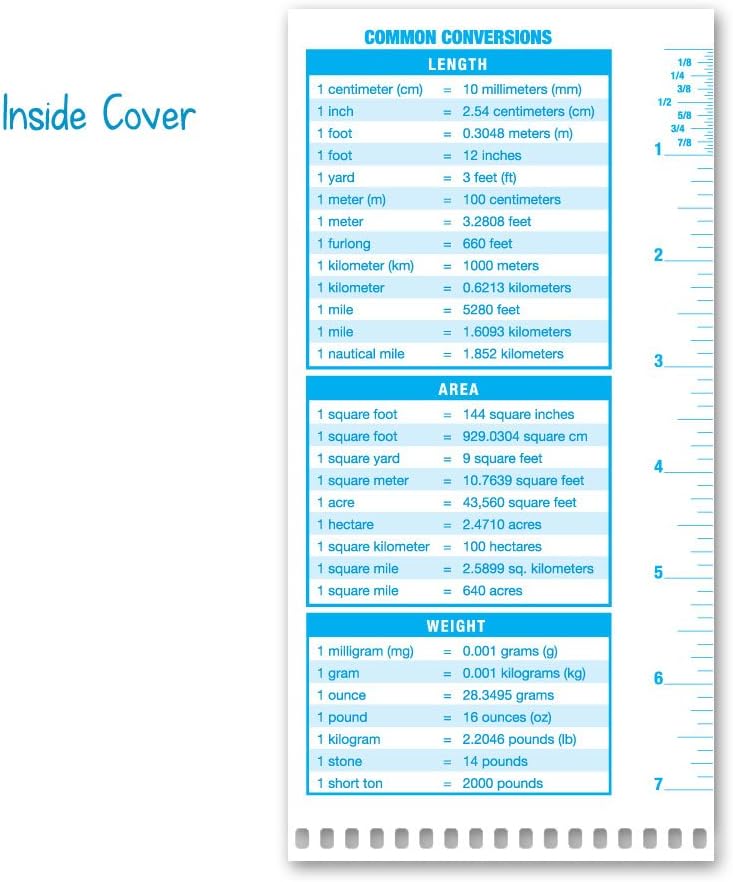 Portage Graph Paper Notebook – Top Bound Spiral Grid Notepad, Small Graph Notebook Writing Pad, Grid Paper, Reversible 4 Square / 5 Square with Notes Template, Extra Thick Cover For Extra Stability –