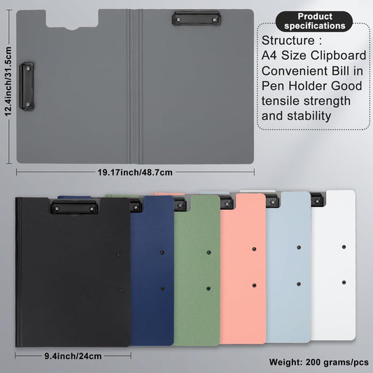 1 PCS A4 Clipboards Foldable,Folding Clipboard,360°Cover Folder Clipboard,Plastic Clipboards with Double Low Profile Clip,A4 Size File Folder Storag Clip Board for A3 A4 Paper Clip Boards-Black