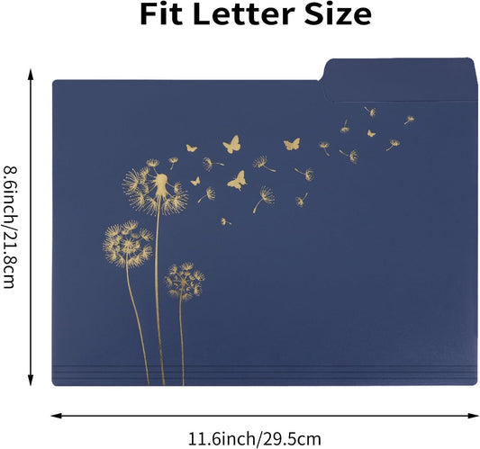 EOOUT 18 Pack Decorative File Folders Plastic Floral Colored Folders with Gold Foil Vintage 8.6 x 11.6 Inch 1/3 Cut Tab Letter Size for Office School Home