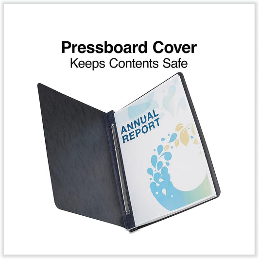 Universal Pressboard Report Cover, Two-Piece Prong Fastener, 3" Capacity, 8.5 X 11, Black/Black