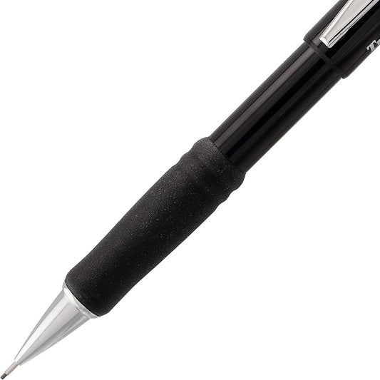 Pentel Mechanical Pencil 0.9 mm Twist Erase III, Twist Up Eraser, Pre-Loaded Super Hi-Polymer HB Lead, Black Barrel, 3-Pack