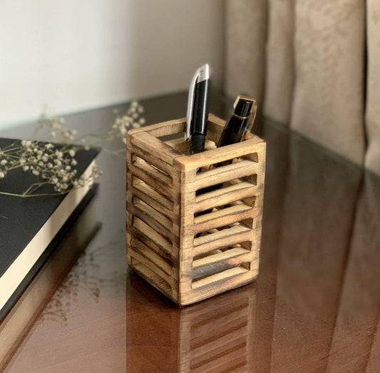 Birthday Gift Ideas Handcrafted Wooden Pen Pencil Holder Organizer For School Desk Home or Office Unique Stationary Supplies for Kids Girls Boys Adults Artists Birthday Housewarming Gift Ideas