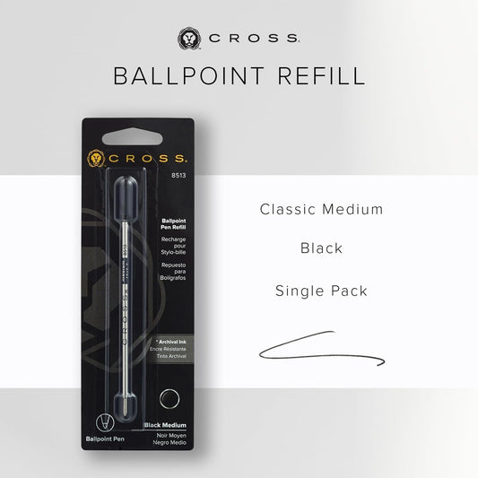 Cross Ballpoint Pen Refill - Blue - Medium - 2-Pack - Refill for Consistent Ink Flow - Quick-Drying &