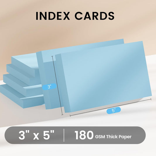 Index Cards 3x5 Inch, 300sheets, Flash Cards, Blank Colored Note Cards Paper For Studying, Schools Supplies, College, Office And Home Organization, Note Taking Supplies