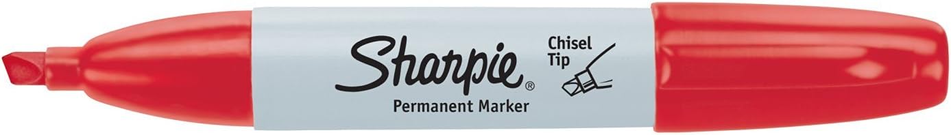 Sharpie Permanent Marker, Chisel Tip, Red, 2 Markers per order (38283)