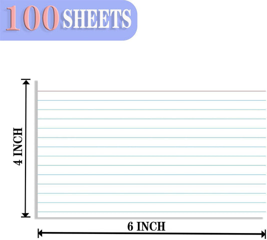 White Index Cards 5x7 Ruled, 50 Pcs File Note Cards, Lined Index Cards, Study Cards, Flashcards for Studying, Notecards for Studying, Note Taking and To Do List