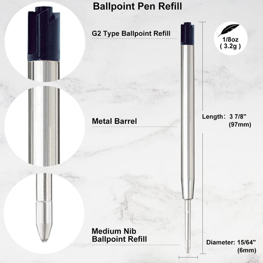 Black Ink Pen Refills Ballpoint Black, 12 Pack Ballpoint Pen Refills Medium Point 1.0mm Tip Smooth Writing Pen Refill (12 Black)