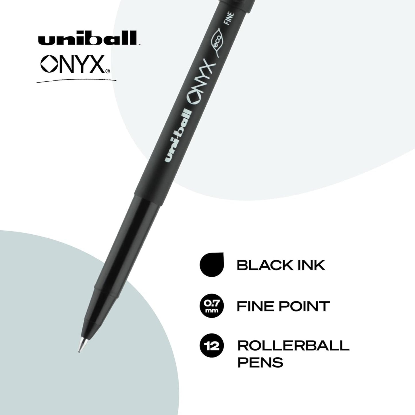 uniball Roller Rollerball Pens, Micro Point (0.5mm), Blue, 12 Pack