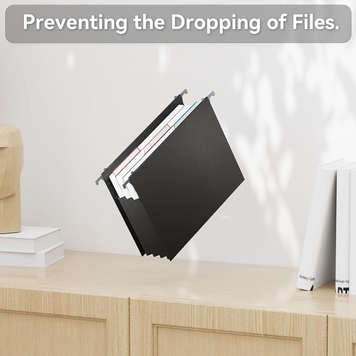 ANSOOK Hanging File Folder Letter Size,6 Packs Extra Capacity Hanging File Folders with Tabs,5" Expanding Plastic Hang Folder,Accordion File Organizers,File Cabinet Folders for for File Frame & Box