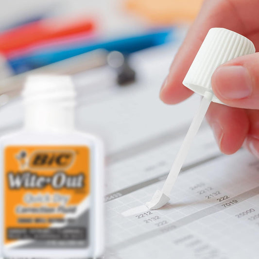 BIC 781671 Wite-Out Quick Dry Correction Fluid 2/Pack (WOFQDP24-A-WHI)