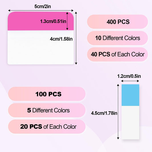 MEMX Sticky Index Tabs, 500 Pcs Tabs 2 Inch, Writable and Repositionable File Tabs Flags Colored Page Markers Labels for Reading Notes, Books and Classify Files, 21 Sets 10 Colors