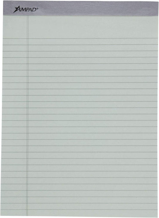 Ampad Evidence Pastel Perforated Pad, Size 8-1/2 x 11-3/4, Assorted ( Blue, Gray, Orchid), Legal Ruling, 50 Sheets per Pad, 6 Pack (20-602R)