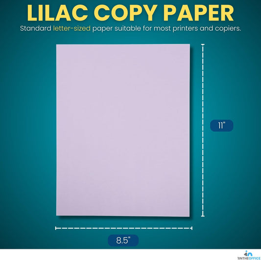 1InTheOffice Lilac Colored Copy Paper, Crafting & Office, 8.5 x 11", 20 lb, 500 Sheets