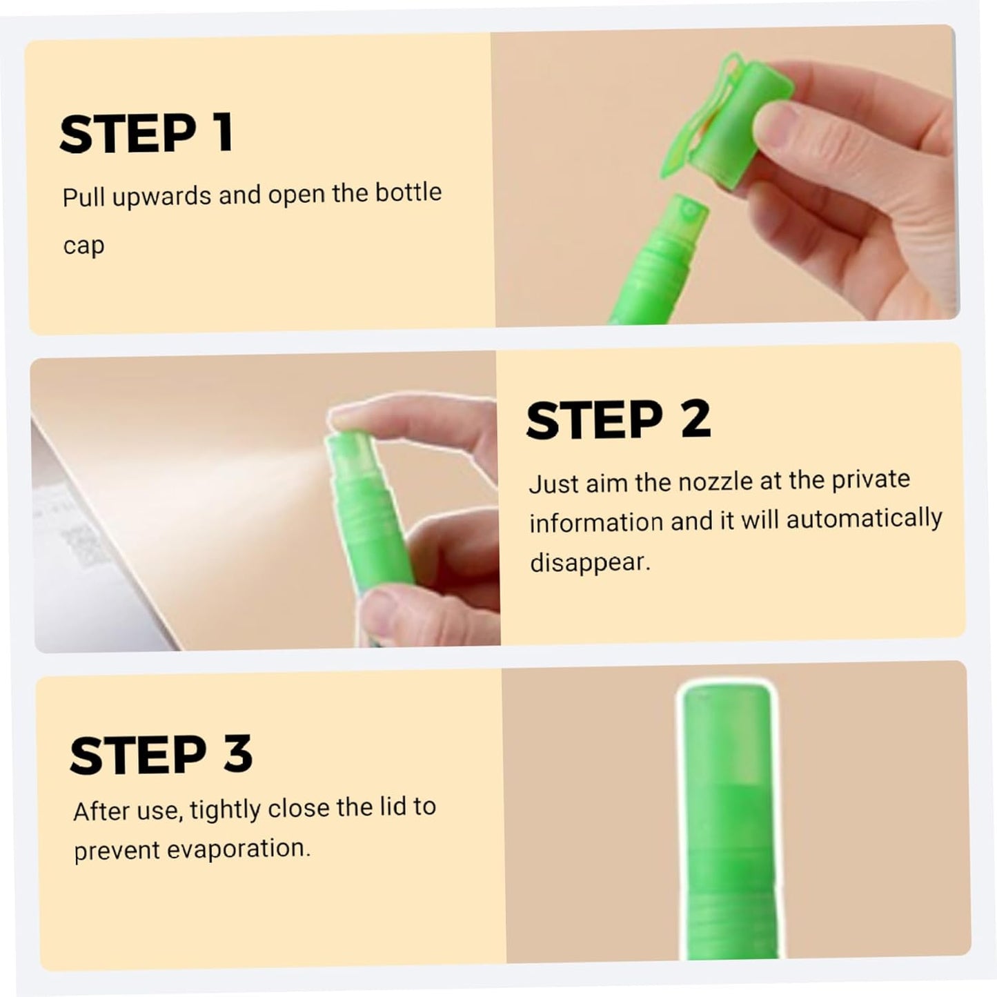 Thermal Paper Eraser Spray Quick Dry White Out Liquid Spray with Lid 4PCS Portable Correction Fluid for Documents, Labels, Packages, Shipping Addresses Office Products..