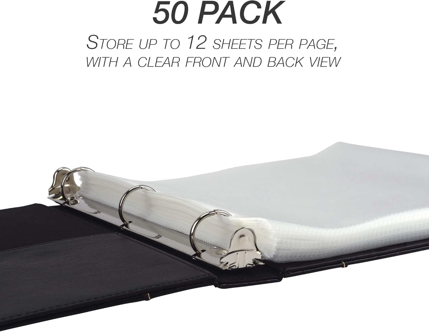 Samsill 50 Pack Sheet Protectors, 8.5x11 Inch Page Protectors for 3 Ring Binder, Standard Weight, Clear Protector, Letter Size, Top Loading, Acid Free