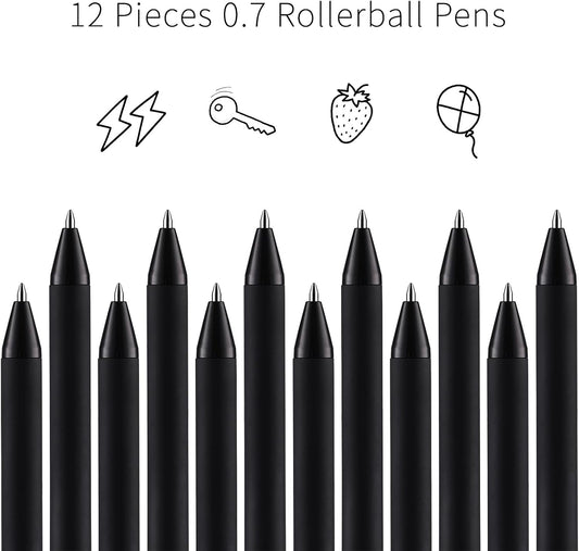 YISAN Colored Gel Pens,Journal Pens 0.7 mm Colorful Ink Pens,Fine Point Fast Dry 12 Assorted Colors,Smooth Writing for Journaling and Note Taking,Retractable,Roller Ball Point,71044