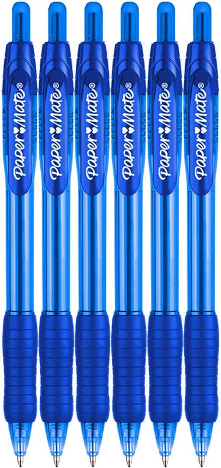 Paper Mate Profile Retractable Ballpoint Pens 1.4mm Bold Point 6-Count Blue for School Colleges Journaling and Office Supplies