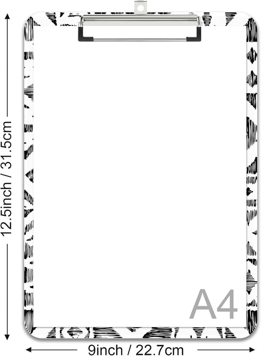 Rimilak Plastic Clipboards with Metal Clip, A4 Letter Size 9 x 12.5 in, Office Decorative for Students Women Men and Kids, Cute Custom Pattern, Purple Flower