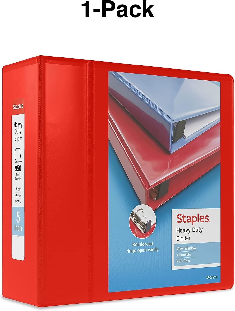 Staples Heavy-Duty 2-Inch D-Ring View Binder, Reinforced Spine, Holds Up to 450 Sheets, Gray, for Office & School