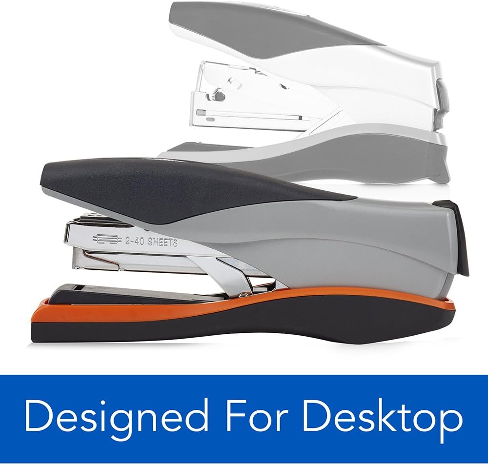 Swingline Stapler, 40 Sheet Capacity, Optima 40, Jam Free, Reduced Effort, Soft Grip, Metal, Orange and Gray (87845)