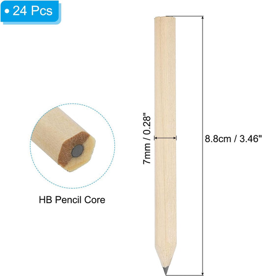 PATIKIL Half Golf Pencils Bulk, 24 Pack Pre-Sharpened Short Hexagon Wooden Pencils Mini HB Graphite Woodcase Pencil for Classroom Office Writing Supplies