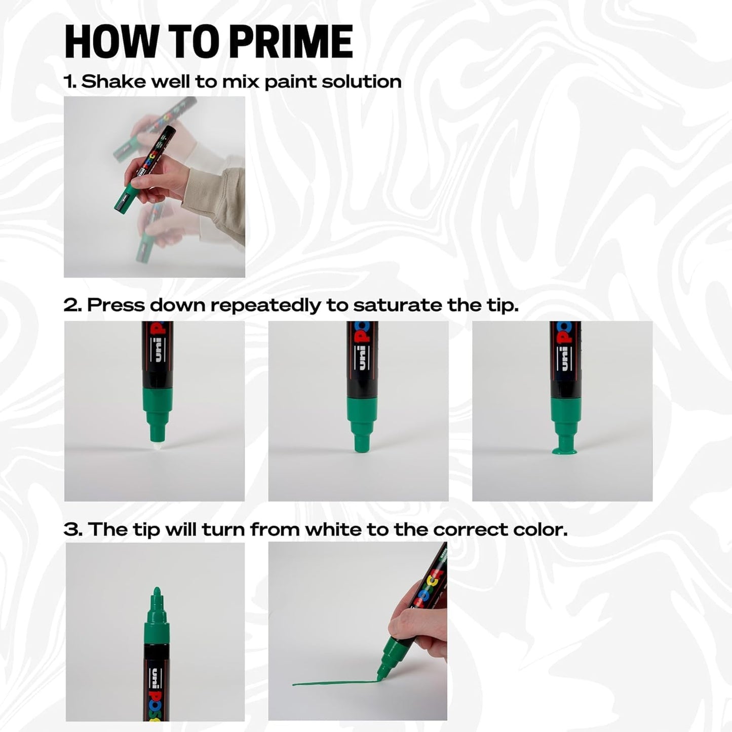 Authentic Posca Marker, 1 White Professional Grade Posca Paint Marker with 1MR Extra Fine Tip