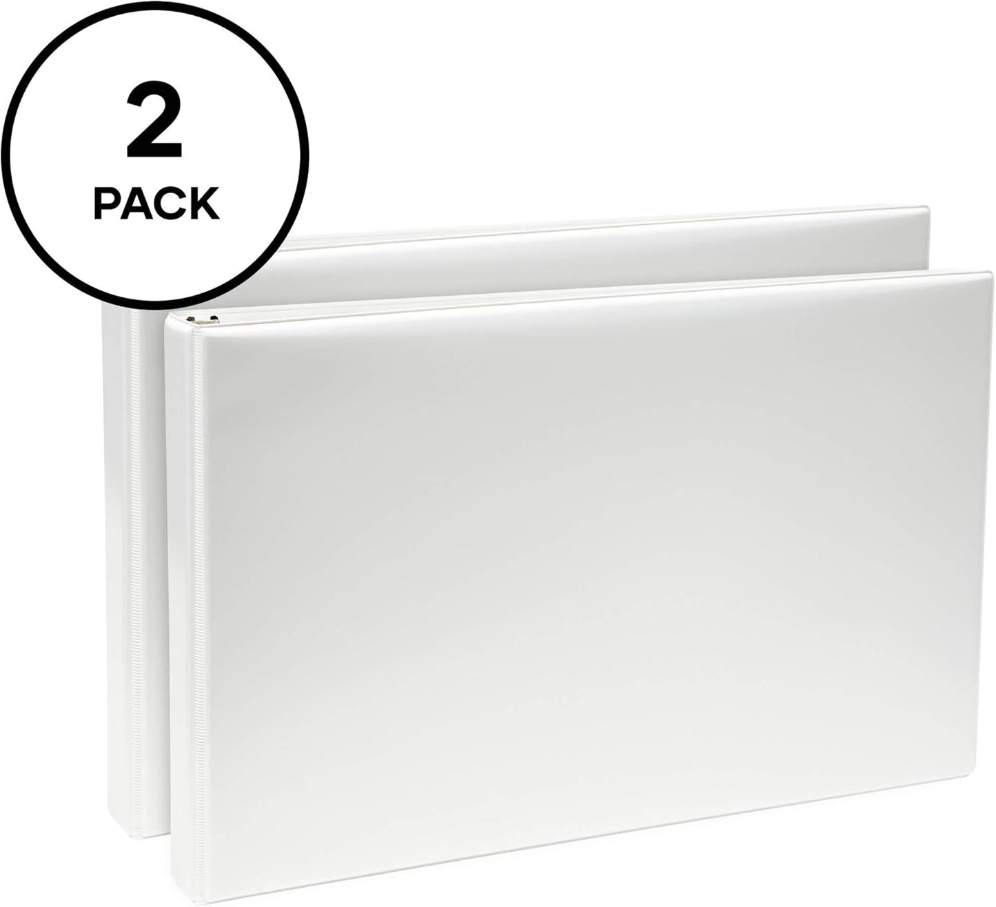 Avery Heavy-Duty View 3 Ring Binders, 1" Slant Rings, Holds 11" x 17" Paper, White, 2 Pack (17707)