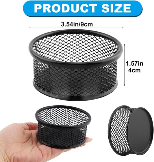2 Pack Mesh Paper Clip Holder,Paperclip Holders for Desk Binder Wire Mesh Bowls,Magnetic Paper Clip Holder for Desk,Paper Clip Dispenser,Paper Clip Organizer Office 