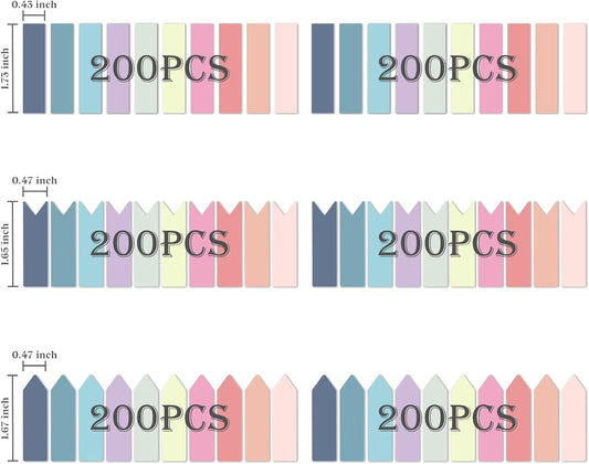 Temiary 1200 Pieces Transparent Sticky Index Tabs, Page Markers for Annotating, Translucent Morandi Arrow Flag Tab for Bookmarks Bible Tabs Notebook School Supplies