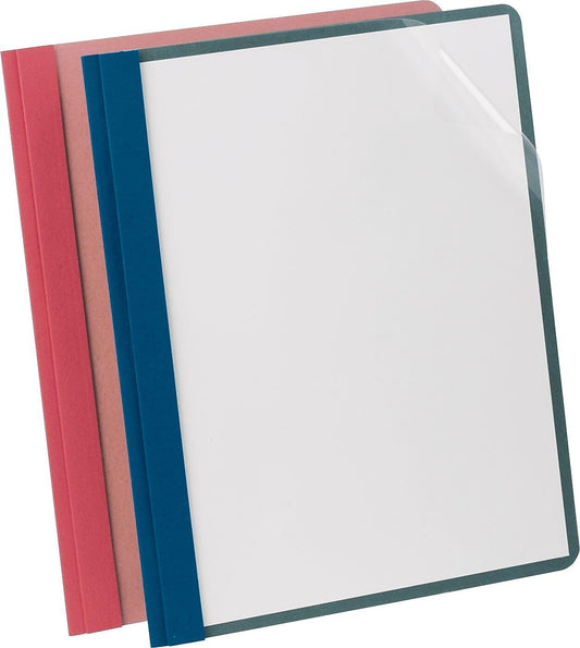 Earthwise by Oxford Recycled Clear Front Report Covers, Letter Size, Red, 25/Box