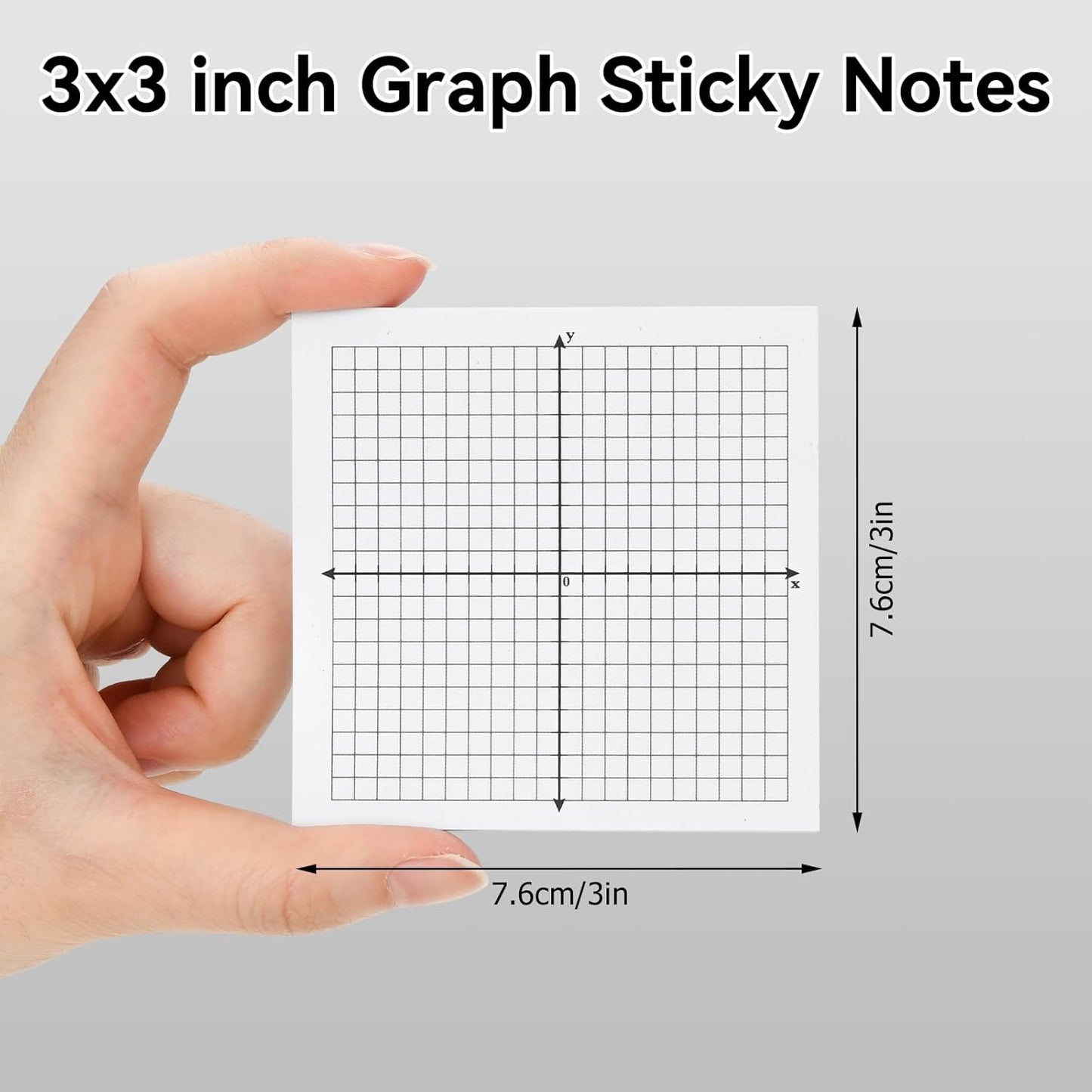 Graph Sticky Notes, 8 Pads, 3x3 Inch, Graph Paper Sticky Notes, Grid Sticky Notes, Coordinate Plane Sticky Notes for Office School Math Supplies