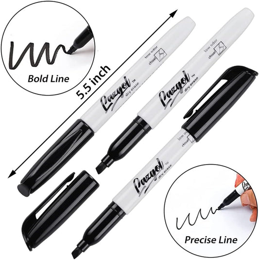 LAZGOL Dry Erase Markers Bulk, 96 Pack Black Dry Erase Markers Chisel Tip, Low Odor Whiteboard Markers for School, Office Supplies, Perfect for Writing on White Board, Mirror,Calender