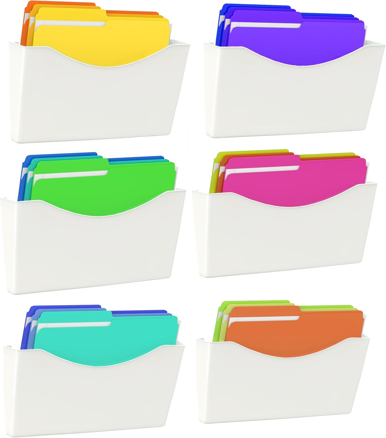 Kuntine.B 3 Pack Clear Single Pocket File Holder Hanging Wall Organizer, Wall Mount Mails Magazines Organizer for Office and Home