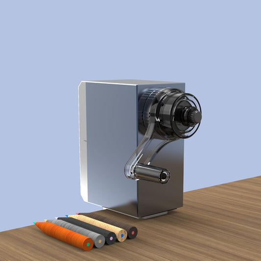 Premium Desktop Manual Pencil Sharpener, Desk Mount Design with Metal Clamp, Alloy Steel Hob,Hand Crank Operation, Silver and Gray