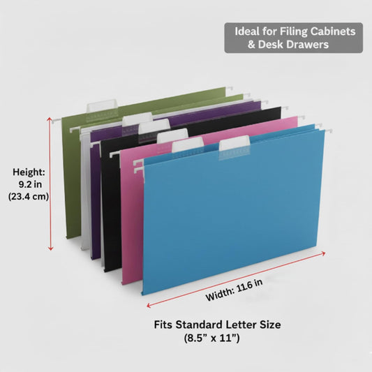 VZCPYTPM 25 Pack Hanging File Folders Letter Size,Pink Reliable Hanging Folders for Filing Cabinet,Reinforced Rods for Smooth Gliding,Includes 1/5 Adjustable Tabs & Inserts,Ideal for Home & Office