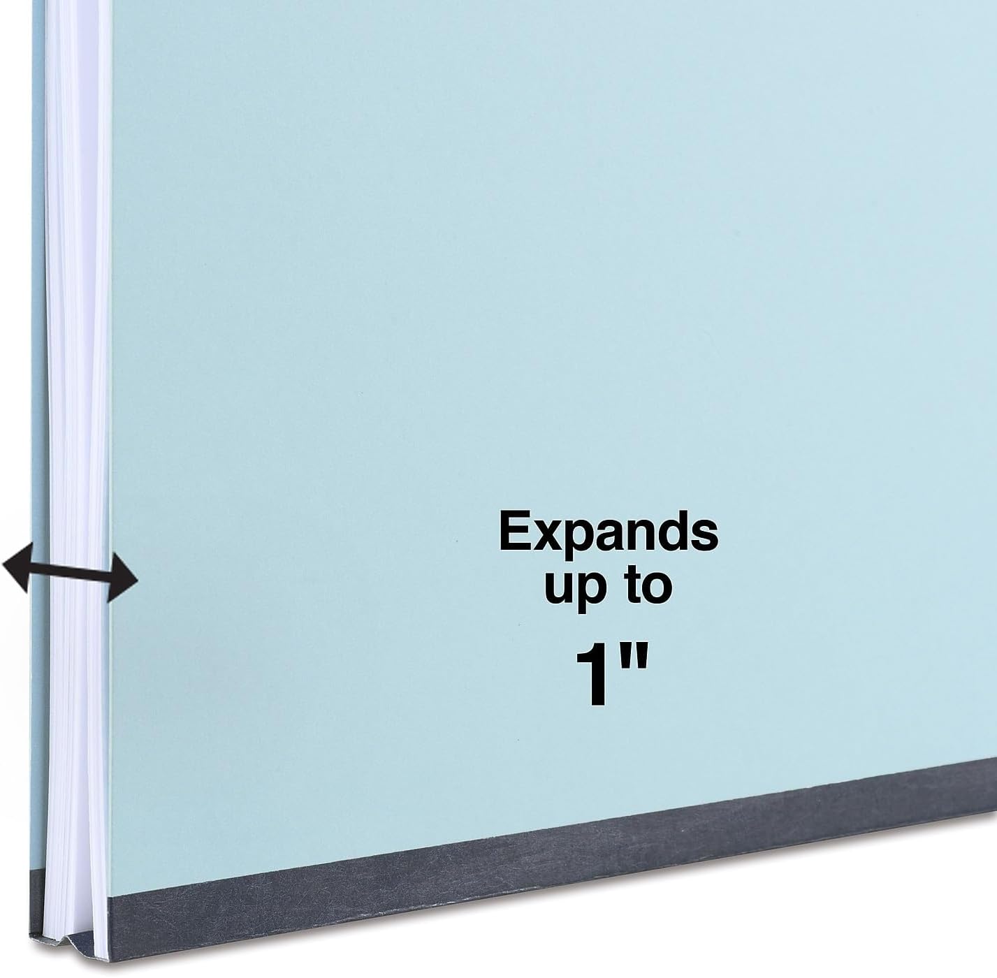 Staples Pressboard Classification Folder, Letter Size, 1" Expansion, Light Blue, Reinforced Durable Construction, 50/Carton