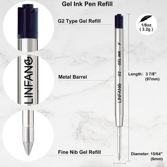 Black Gel Ink Pen Refills Ballpoint Black, 12 Pack Gel Pens Refills Fine Point 0.5mm Tip Smooth Writing Pen Refill (12 Black)