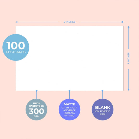 S&O 300gsm 4x6” Postcard Paper Cardstock(Both Sides Blank) For Art or Clear Thank Notes for Mailing—Set of 60 White Blank Invitation Sheets, Printable Stationery Set, Bulk greeting Cards Pack