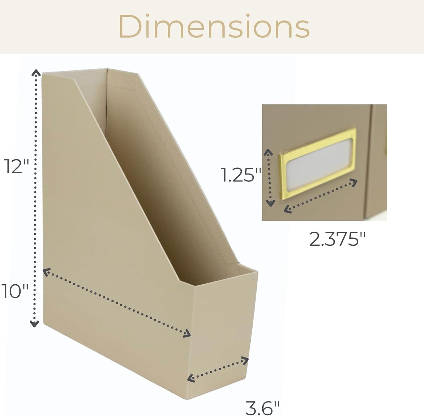 BLU MONACO Foldable Black Magazine File Holder | Set of 6 Cardboard Desk Organizer Boxes | Vertical Magazine File Holder | Standing File Holder | Office Classroom or Home