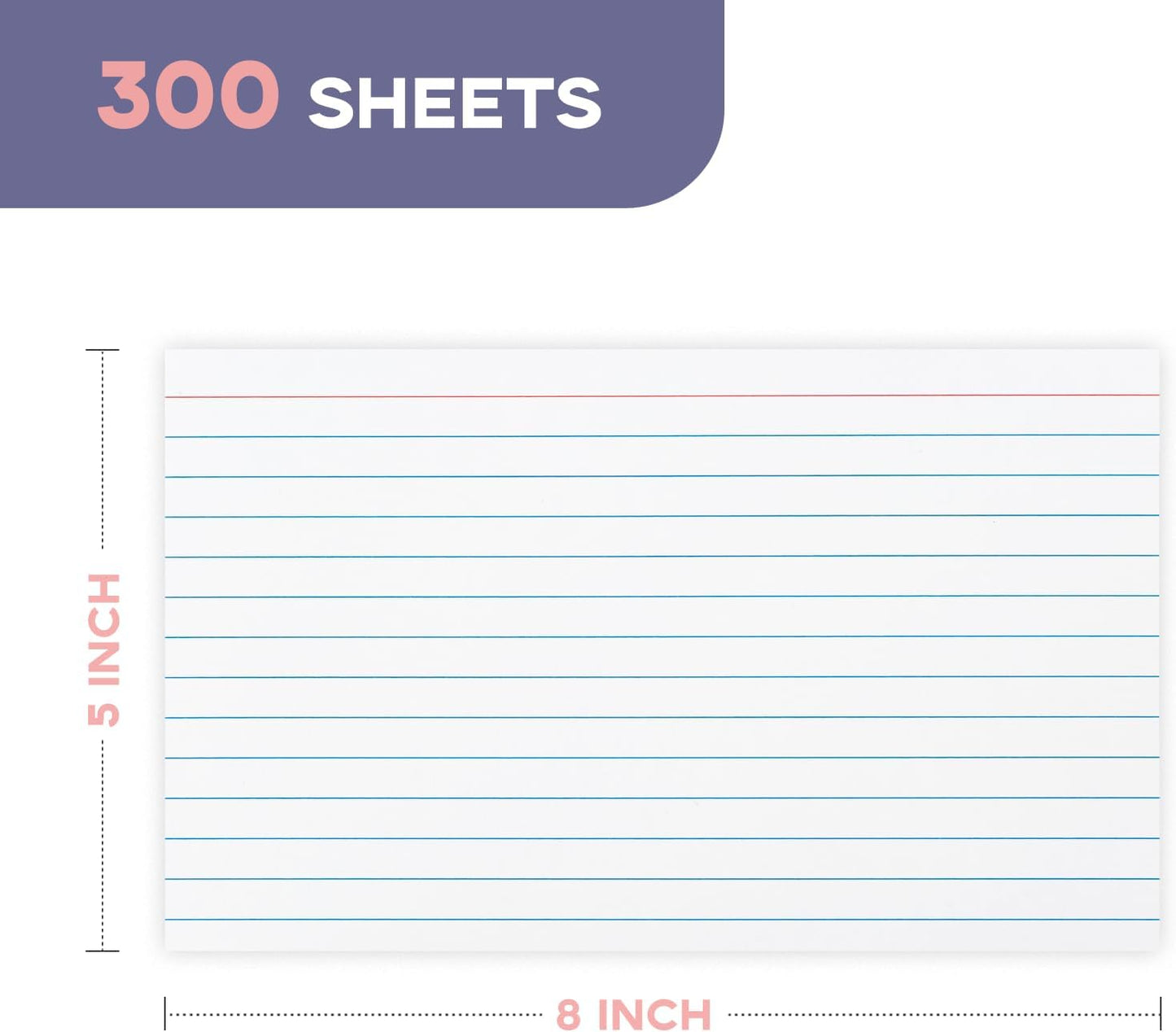 300 PCS Index Cards 4x6 Ruled - Goefun White Lined Note Cards 4 x 6 Flashcards for Studying, Note Taking and To Do List