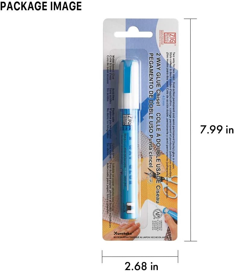 ZIG Kuretake 2-Way Glue Pen-4mm Chisel Tip, 4mm