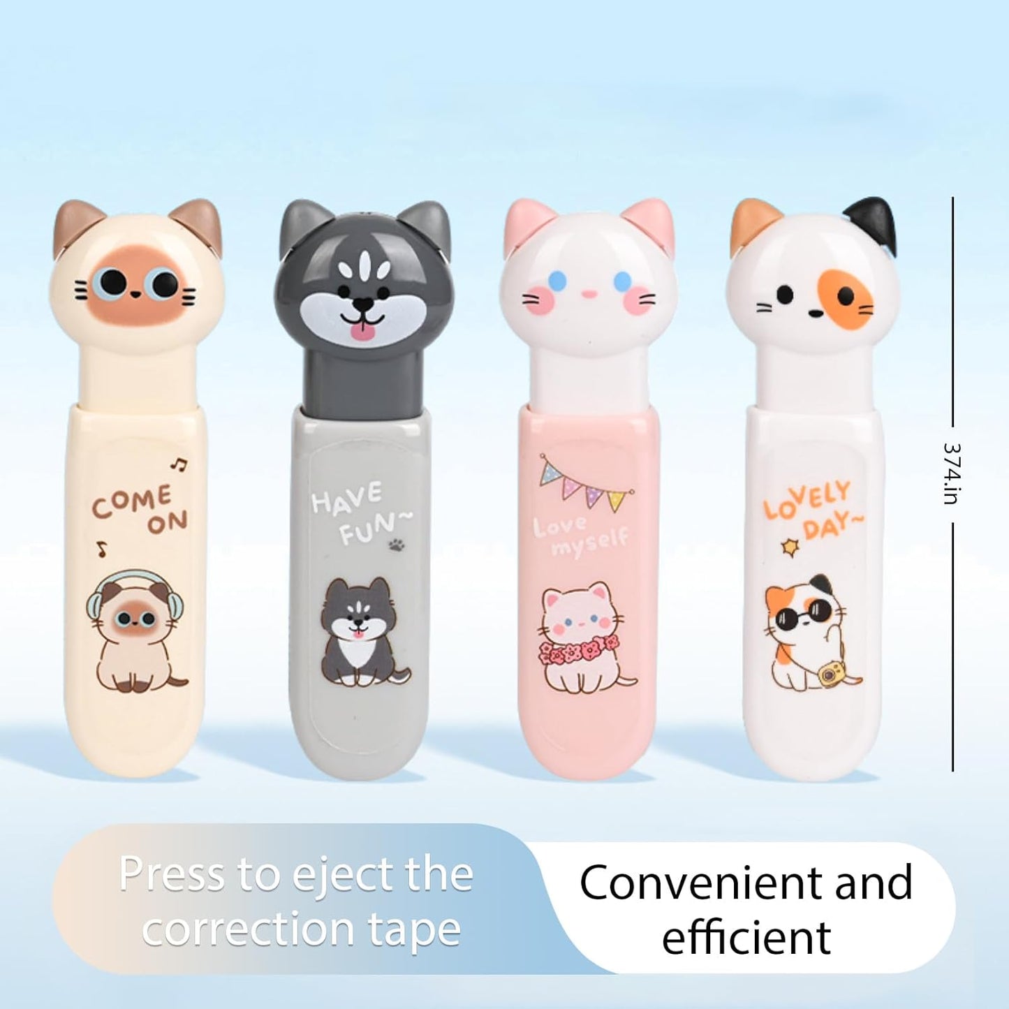 Correction Tape, Mini Retractable Correction Tape Pen, with Aesthetic Cute Cat Paw Applicator,for Back To School Office Supplies.