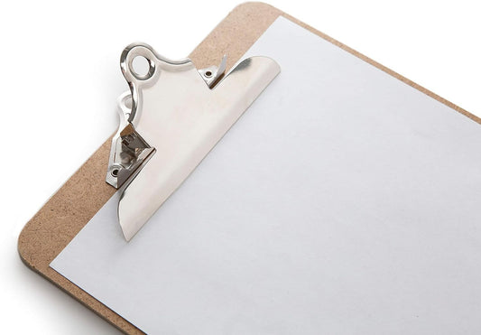 Letter Size Clipboards with Low Profile Clip (Set of 10) - Wood Clipboards Bulk 10 Pack, Heavy Duty Clipboard, Back to School Teacher Classroom Supplies, School Supplies for College Students